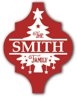 Christmas decorative ornament, the family, editable name, Split tree frame - free svg file for members