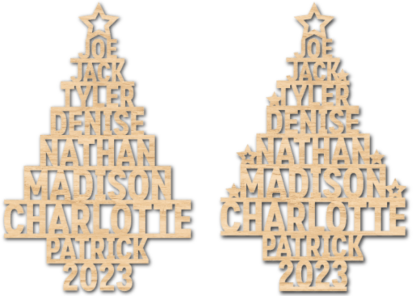 Christmas family tree made of custom names, decor - free svg file for members