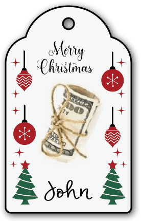 Merry Christmas gift tag design, Money holder, Christmas trees, decor - free svg file for members