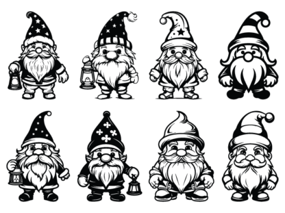 Christmas gnomes vector images, svg bundle, decor - free svg file for members