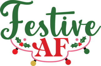 Festive AF, Christmas sweatshirt design - free svg file for members