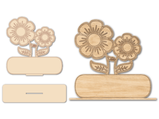 Flower stand laser cut file, add your text, gift for mom - free svg file for members