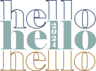 Hello 2024, echo stacked text, new year party sweatshirt design - free svg file for members