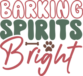 Funny Christmas Dog Bandana design, Barking spirits bright - free svg file for members