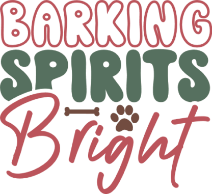 Funny Christmas Dog Bandana design, Barking spirits bright - free svg file for members