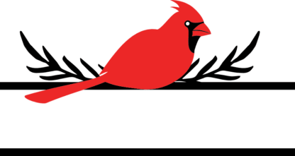 Cardinal bird split monogram frame, Christmas - free svg file for members