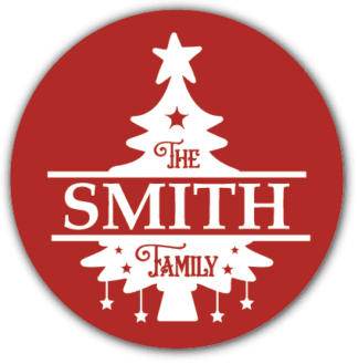 Split tree frame, Christmas decorative ornament, The family Custom name - free svg file for members