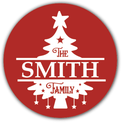 Split tree frame, Christmas decorative ornament, The family Custom name - free svg file for members