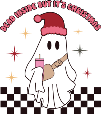 Dead inside but it's Christmas, ghost, tshirt design - free svg file for members