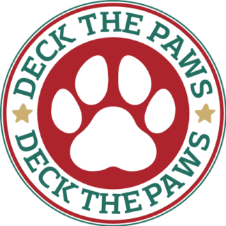 Deck the paws, funny dog bandana design - free svg file for members