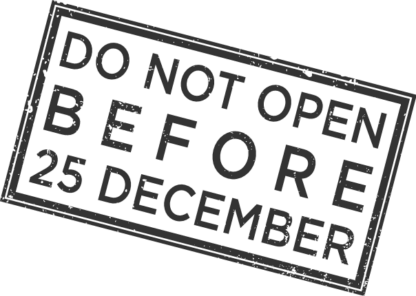 Do not open before 25 December, Distressed Christmas stamp - free svg file for members