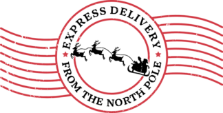 Express delivery from the north pole, Distressed Christmas stamp - free svg file for members