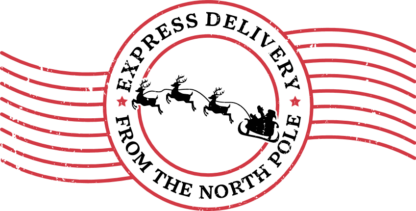 Express delivery from the north pole, Distressed Christmas stamp - free svg file for members