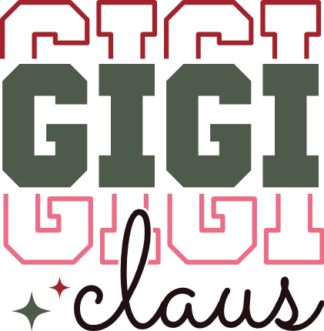 Gigi claus, echo stacked text, sweatshirt design - free svg file for members