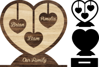 Family members heart stand, Editable names, gift for mom - free svg file for members
