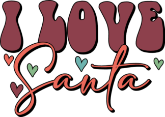 I love Santa, Christmas tshirt design - free svg file for members