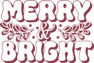Merry and bright, Christmas sweatshirt design - free svg file for members