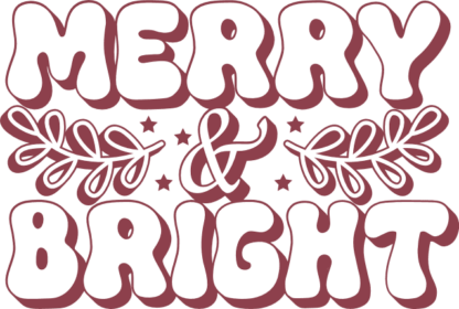 Merry and bright, Christmas sweatshirt design - free svg file for members