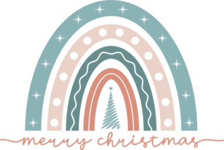 Merry Christmas sign, decorative rainbow - free svg file for members