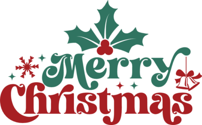 Merry Christmas, holly berry leaves, sweatshirt design - free svg file for members