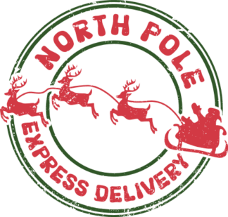 North pole express delivery, Distressed Santa mail stamp seal - free svg file for members