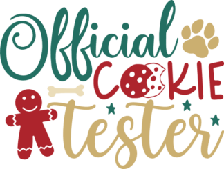 Official cookie tester, Funny Christmas Dog Bandana design - free svg file for members