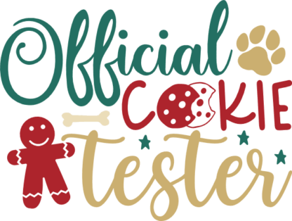 Official cookie tester, Funny Christmas Dog Bandana design - free svg file for members