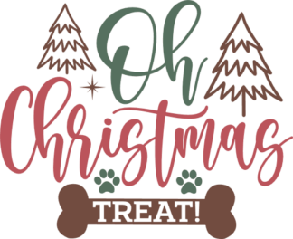 Oh Christmas treat, funny dog bandana design - free svg file for members