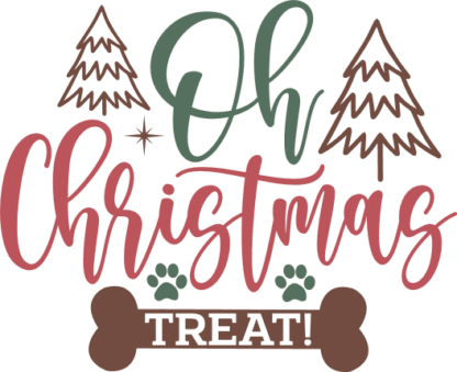 Oh Christmas treat, funny dog bandana design - free svg file for members