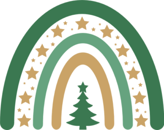 Christmas tree and rainbow clipart image, tshirt design - free svg file for members