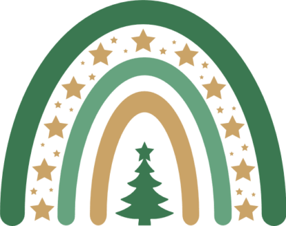 Christmas tree and rainbow clipart image, tshirt design - free svg file for members
