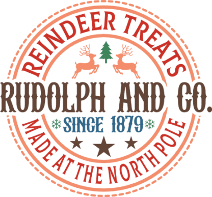 Rudolph and co, Reindeer treats made at the north pole, Christmas stamp - free svg file for members