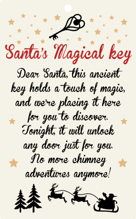 Santa's magical key, dear Santa this ancient key holds a touch of magic,  Christmas hanging tag - free svg file for members - SVG Heart