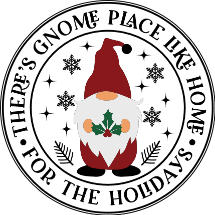 There's gnome place like home for the holidays, Christmas sweatshirt design - free svg file for members