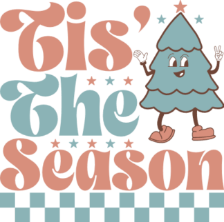 Tis the season, Christmas tree, tshirt design - free svg file for members