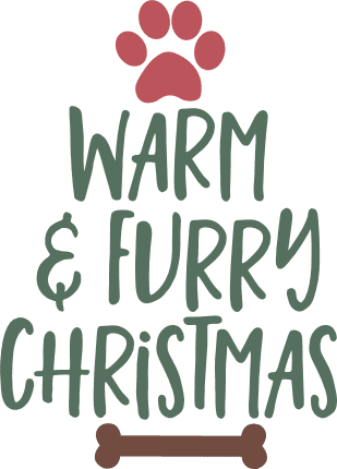 Warm and furry Christmas, Funny merry Christmas card design - free svg file for members