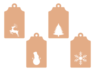4 Christmas gift tags svg bundle - free svg file for members