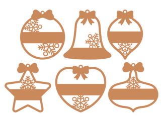 Christmas decor, hanging ornaments svg bundle, add your name - free svg file for members