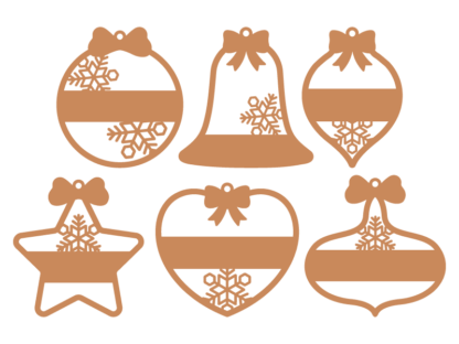 Christmas decor, hanging ornaments svg bundle, add your name - free svg file for members