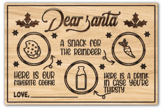 Dear Santa tray plate design, a snack for the reindeer, here is our favorite cookie - free svg file for members