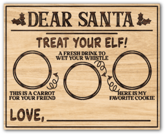 Dear Santa tray, treat your elf, here is my favorite cookie, plate design, Christmas decor - free svg file for members