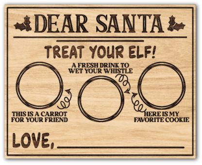 Dear Santa tray, treat your elf, here is my favorite cookie, plate design, Christmas decor - free svg file for members