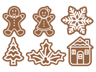 Gingerbread man clipart images svg bundle, Christmas baking decor - free svg file for members
