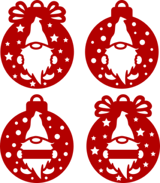 Christmas Gnomies hanging ornaments svg bundle, decor - free svg file for members