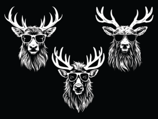Funny Reindeer wearing sunglasses svg bundle, Christmas decor - free svg file for members