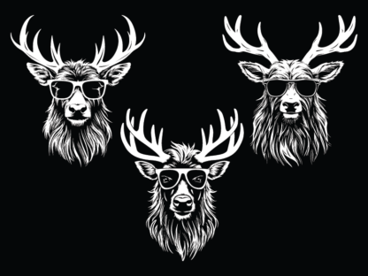 Funny Reindeer wearing sunglasses svg bundle, Christmas decor - free svg file for members
