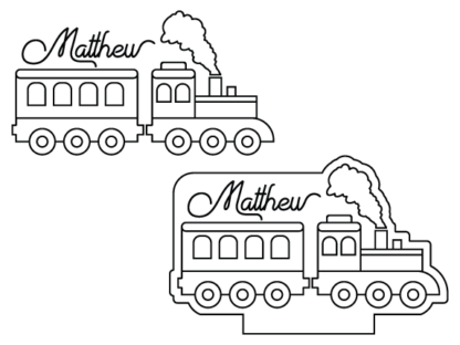 Train and custom name, decal for kids room decor - free svg file for members
