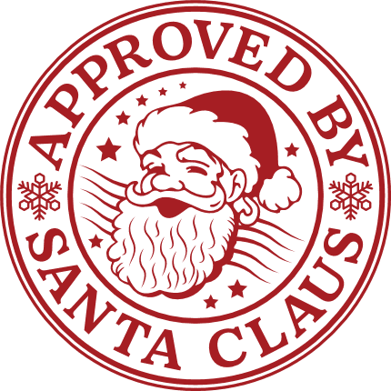 Approved by Santa Claus, Christmas postage stamp - free svg file for members
