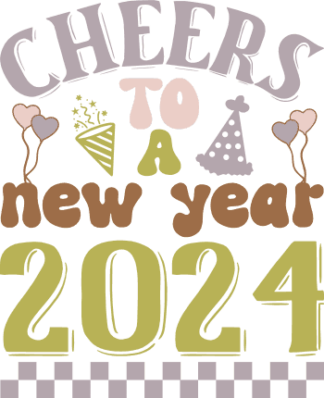 Cheers to a new year 2024, tshirt design - free svg file for members