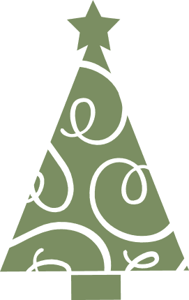 Christmas tree with swirly lines, clipart image - free svg file for members